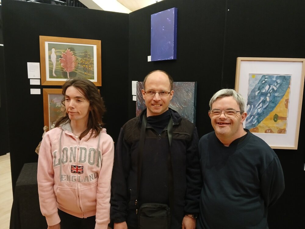 Motuhake at Hohepa hall checking out art and sculpture exhibition