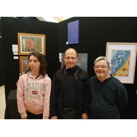 Motuhake at Hohepa hall checking out art and sculpture exhibition